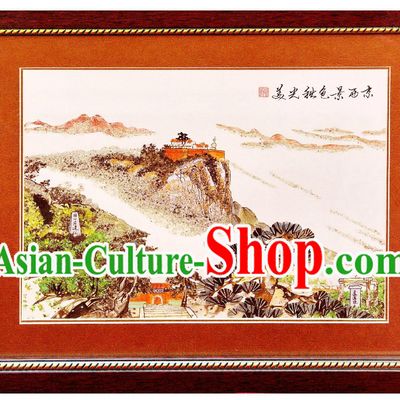 Handmade Real Butterfly Wing Painting - Autumn Beijing