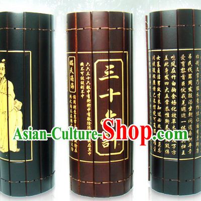 Traditional Chinese Inscribed Bamboo Scroll