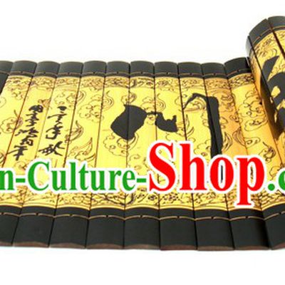 Chinese Classicial Inscribed Bamboo Scroll