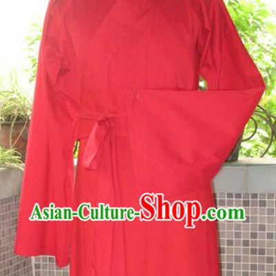 Ancient Chinese Plain Red Wedding Dress for Men