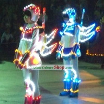 Custom Made EL Wire Luminous Costumes Complete Set