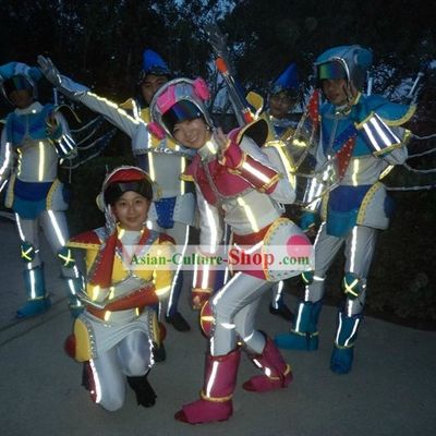 Custom Made EL Wire Luminous Performance Costumes Complete Set