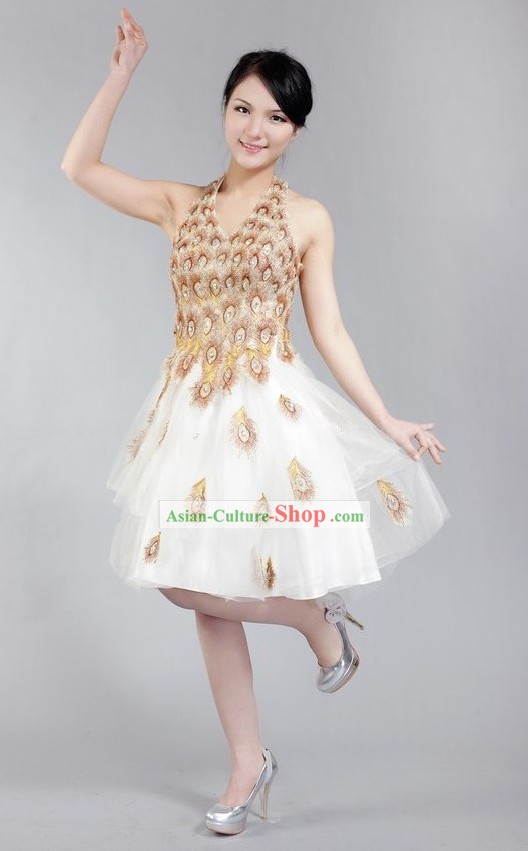 Traditional Chinese Peacock Dancing Costume for Women