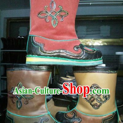 Handmade Classic Mongolian Cowhide Boots for Children