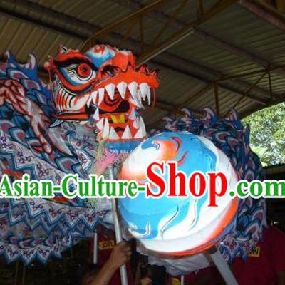 Supreme Blue Luminous Dragon Dancing Costumes Complete Set