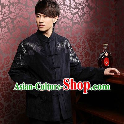 Traditional Chinese Black Dragon Clothing for Men