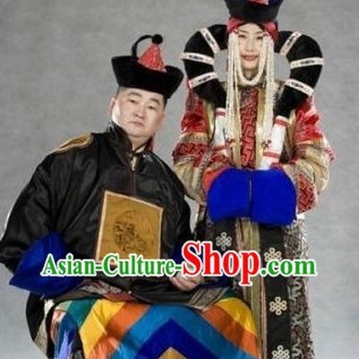 Traditional Chinese Mongolian Clothing and Hats for Men and Women