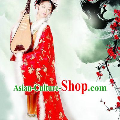 Traditional Chinese Red Wedding Phoenix Cape