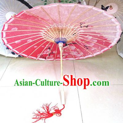 Traditional Chinese Handmade Peach Flower Umbrella
