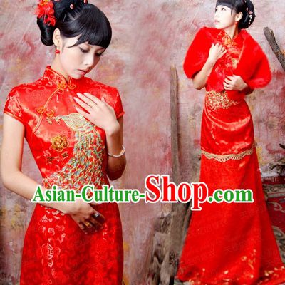 Chinese Classical Red Phoenix Wedding Clothing
