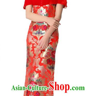 Chinese Classical Red Cheongsam Wedding Dress