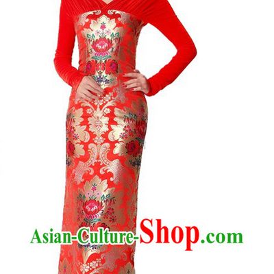 Chinese Classical Red Long Wedding Dress