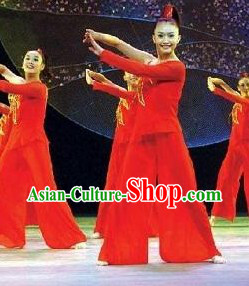 Chinese Red Modern Dance Costume for Women