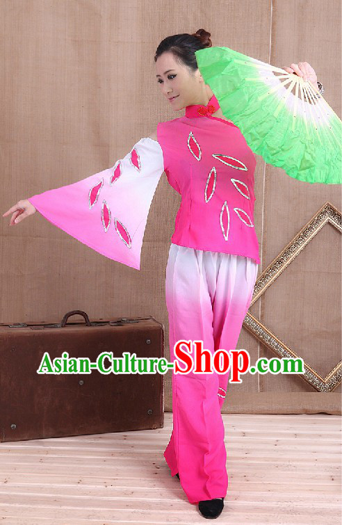 Traditional Chinese Fan Dancing Costume for Women