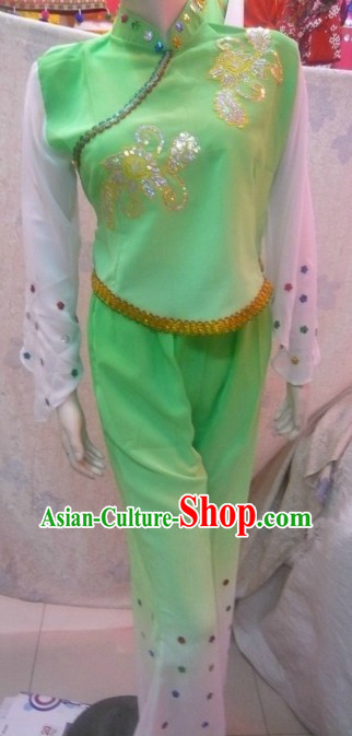 Chinese Classical Color Transition Fan Dance Costume