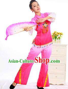 Chinese Folk Fan Dance Costume for Women