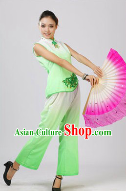 Chinese Color Transition Yangge Dancing Costume for Women