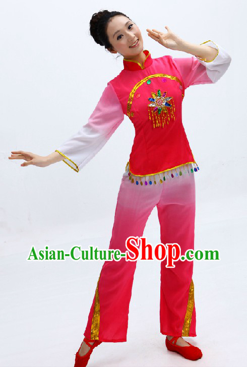 Traditional Chinese Color Transition Group Dancing Costume for Women