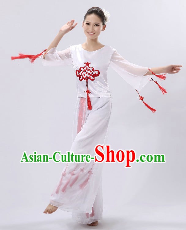 Traditional Chinese Mandarin Red Knot Dance Costume for Women