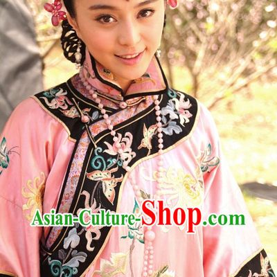 Rouge Snow Chinese Minguo Royal Lady Embroidered Flower Costumes
