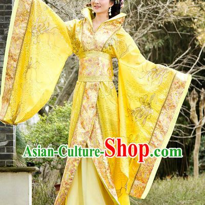 Ancient Chinese Golden Empress Costume Complete Set