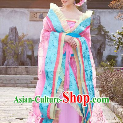 Ancient Chinese Tang Dynasty Princess Costume and Hair Accessories