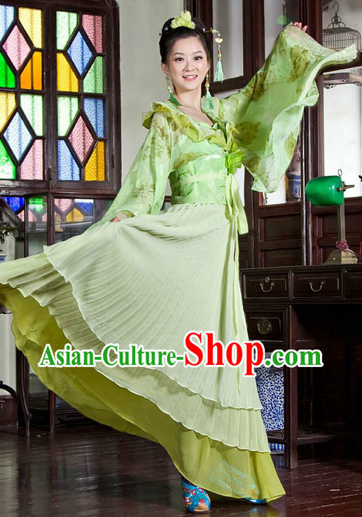 Chinese Classical Palace Green Dance Costumes