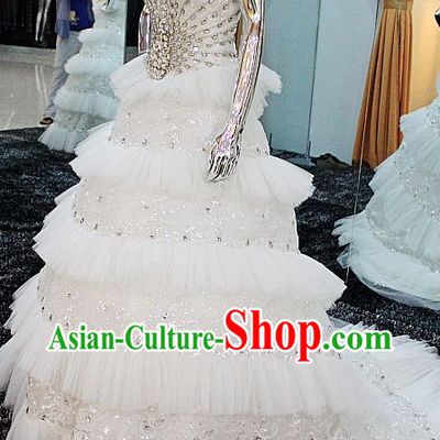 Shinning White Princess Wedding Dress for Bride