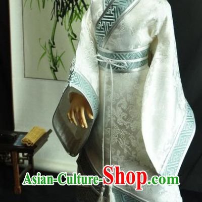 Ancient Chinese White Swordsman Costume for Men