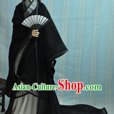 Ancient Chinese Black Han Fu Clothing for Men
