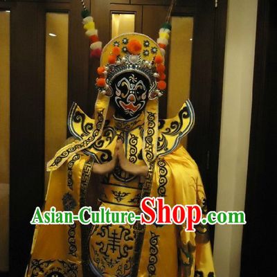 Chinese Classical Monkey Sun Two Long Feahters Mask Changing Costumes Complet Set
