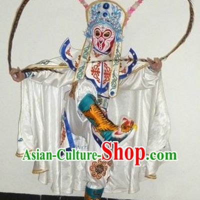 Professional Chinese Two Long Feahters Mask Changing Costume Complet Set