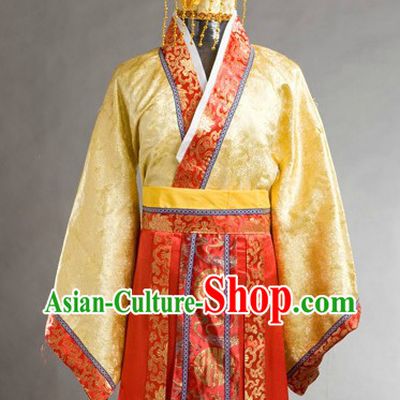 Chinese Folk Culture Yu Huang Da Di Jade Emperor Costume and Hat for Men