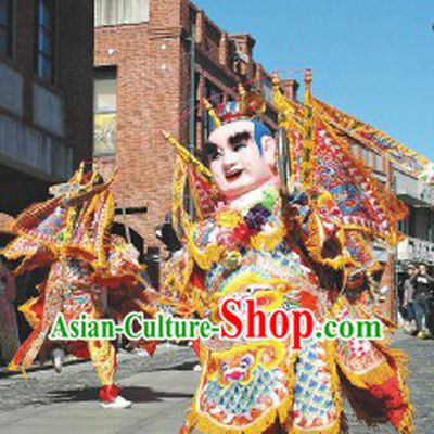 Traditional Chinese Taiwan Folk Culture Costumes Shen Jiang Cai Jie God Caijie Complete Set
