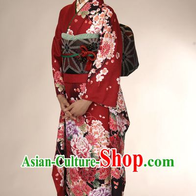 Japanese Classical Kimono Clothing Complete Set for Women
