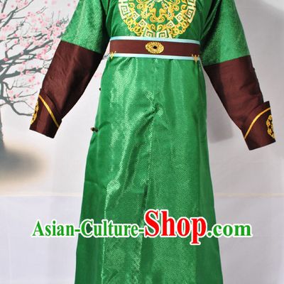 Ancient Chinese Green Prince Embroidered Dragon Costumes