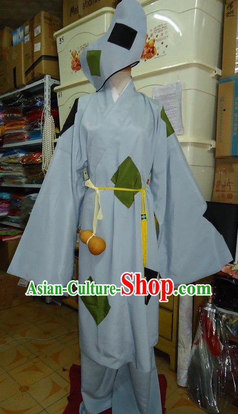 Ancient Chinese Beggar Costume and Hat for Men