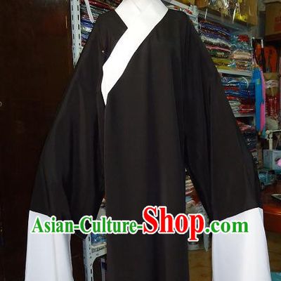 Chinese Opera Laosheng Black Robe and Hat for Men