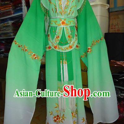 Ancient Chinese Opera Green Huadan Costume for Women