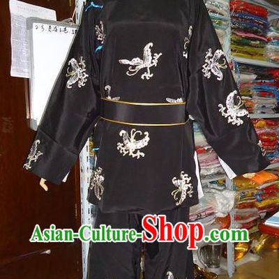 Ancient Chinese Embroidered Butterfly Costume and Hat for Men