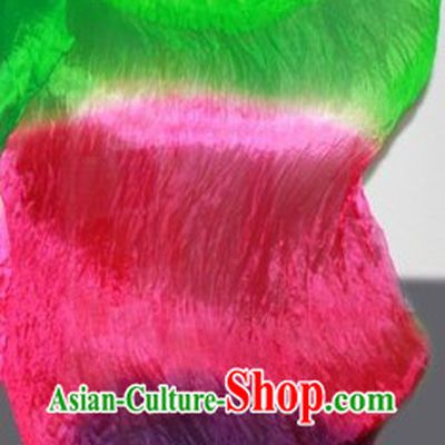 Traditional Chinese Three Colors Long Silk Dance Fan
