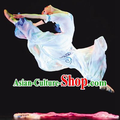 Chinese Classical White Dance Costume for Women
