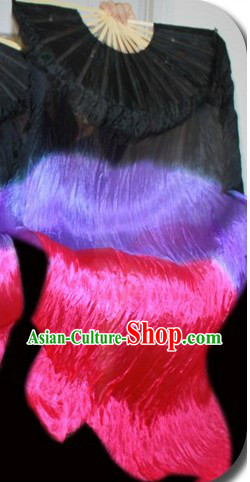 Color Changing Chinese Silk Ribbon Dance Fan