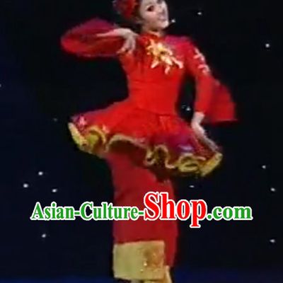 Chinese Barbie Doll Red Dance Costume for Women