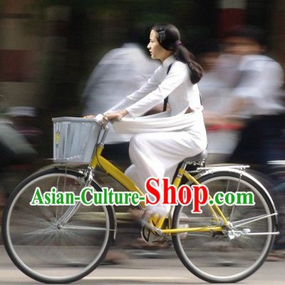 Traditional Vietnam Aodai White Clothing for Women