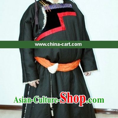 Traditional Chinese Mongolian Clothing and Hat for Men