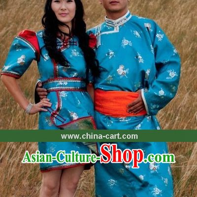 Traditional Chinese Mongolian Clothing and Hat for Men and Women