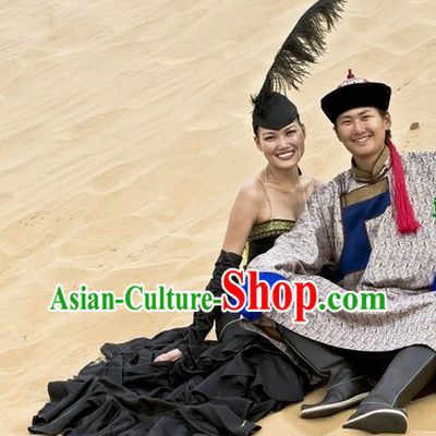 Ancient Mongolian Clothing and Hat for Men and Women