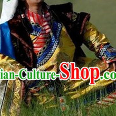 Ancient Chinese Mongolian Wedding Clothing and Hats for Men and Women
