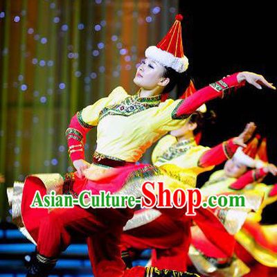 Mongolian Dance Costume and Hat for Women